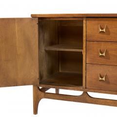  Broyhill Brasilia Broyhill Brasilia Mid Century Walnut and Brass Credenza and Hutch - 4396792