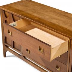  Broyhill Brasilia Broyhill Brasilia Mid Century Walnut and Brass Credenza and Hutch - 4396793