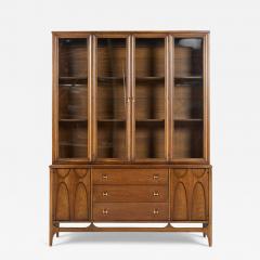  Broyhill Brasilia Broyhill Brasilia Mid Century Walnut and Brass Credenza and Hutch - 4399157