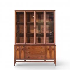  Broyhill Brasilia Broyhill Brasilia Mid Century Walnut and Brass Credenza and Hutch - 4627106