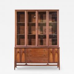  Broyhill Brasilia Broyhill Brasilia Mid Century Walnut and Brass Credenza and Hutch - 4627113