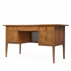  Broyhill Brasilia Broyhill Brasilia Mid Century Walnut and Brass Desk - 4306994