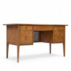 Broyhill Brasilia Broyhill Brasilia Mid Century Walnut and Brass Desk - 4306995