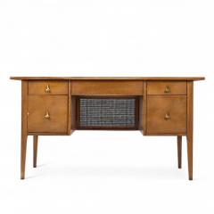  Broyhill Brasilia Broyhill Brasilia Mid Century Walnut and Brass Desk - 4306996