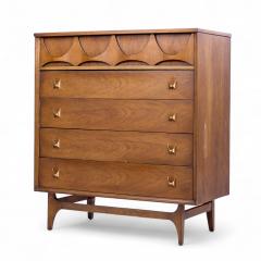  Broyhill Brasilia Broyhill Brasilia Mid Century Walnut and Brass Highboy Dresser - 4300388