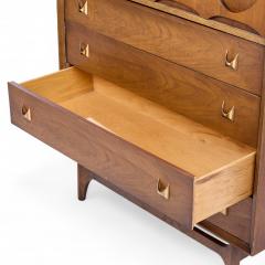  Broyhill Brasilia Broyhill Brasilia Mid Century Walnut and Brass Highboy Dresser - 4300390