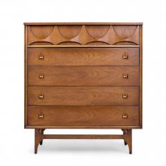  Broyhill Brasilia Broyhill Brasilia Mid Century Walnut and Brass Highboy Dresser - 4300401