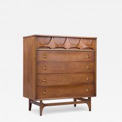  Broyhill Brasilia Broyhill Brasilia Mid Century Walnut and Brass Highboy Dresser - 4305766