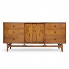  Broyhill Brasilia Broyhill Brasilia Mid Century Walnut and Brass Lowboy Dresser - 4304871