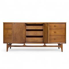  Broyhill Brasilia Broyhill Brasilia Mid Century Walnut and Brass Lowboy Dresser - 4304872