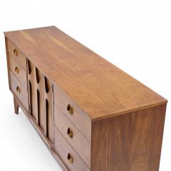 Broyhill Brasilia Broyhill Brasilia Mid Century Walnut and Brass Lowboy Dresser - 4304874