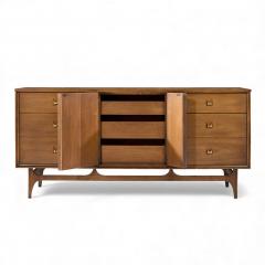  Broyhill Brasilia Broyhill Brasilia Mid Century Walnut and Brass Lowboy Dresser - 4393788