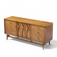  Broyhill Brasilia Broyhill Brasilia Mid Century Walnut and Brass Lowboy Dresser - 4393789