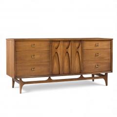  Broyhill Brasilia Broyhill Brasilia Mid Century Walnut and Brass Lowboy Dresser - 4393829