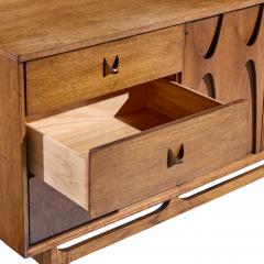  Broyhill Brasilia Broyhill Brasilia Mid Century Walnut and Brass Lowboy Dresser - 4444001