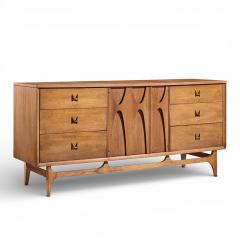  Broyhill Brasilia Broyhill Brasilia Mid Century Walnut and Brass Lowboy Dresser - 4444055