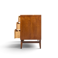 Broyhill Brasilia Broyhill Brasilia Mid Century Walnut and Brass Lowboy Dresser - 4738436