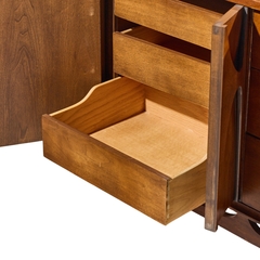  Broyhill Brasilia Broyhill Brasilia Mid Century Walnut and Brass Lowboy Dresser - 4738441