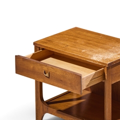  Broyhill Brasilia Broyhill Brasilia Mid Century Walnut and Brass Nightstand - 4746635