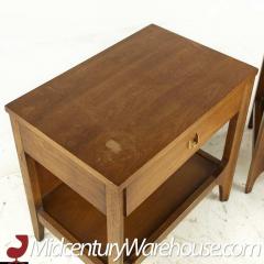  Broyhill Brasilia Broyhill Brasilia Mid Century Walnut and Brass Nightstands Pair - 3246180