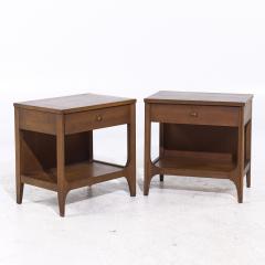  Broyhill Brasilia Broyhill Brasilia Mid Century Walnut and Brass Nightstands Pair - 4103992
