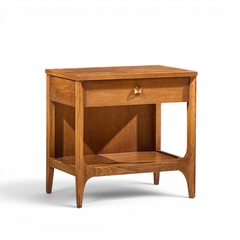  Broyhill Brasilia Broyhill Brasilia Mid Century Walnut and Brass Nightstands Pair - 4704495