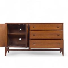  Broyhill Brasilia Broyhill Brasilia Mid Century Walnut and Brass Offset Credenza - 4263950