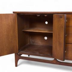  Broyhill Brasilia Broyhill Brasilia Mid Century Walnut and Brass Offset Credenza - 4263951