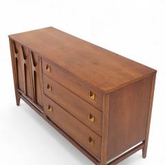  Broyhill Brasilia Broyhill Brasilia Mid Century Walnut and Brass Offset Credenza - 4263953