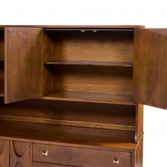 Broyhill Brasilia Broyhill Brasilia Mid Century Walnut and Brass Offset Credenza and Hutch - 4371061