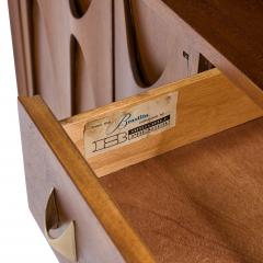 Broyhill Brasilia Broyhill Brasilia Mid Century Walnut and Brass Offset Credenza and Hutch - 4371066