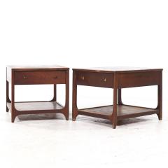  Broyhill Brasilia Broyhill Brasilia Mid Century Walnut and Brass Side End Tables Pair - 3835270