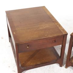  Broyhill Brasilia Broyhill Brasilia Mid Century Walnut and Brass Side End Tables Pair - 3835271