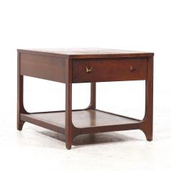  Broyhill Brasilia Broyhill Brasilia Mid Century Walnut and Brass Side End Tables Pair - 3835273