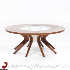  Broyhill Brasilia Broyhill Brasilia Mid Century Walnut and Glass Cathedral Coffee Table - 3693951