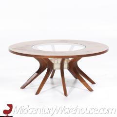  Broyhill Brasilia Broyhill Brasilia Mid Century Walnut and Glass Cathedral Coffee Table - 3693954