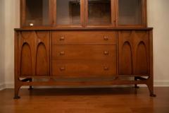  Broyhill Brasilia Broyhill Brasilia Model 6140 62 63 Breakfront Buffet Hutch Walnut China Cabinet - 3947336