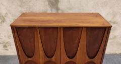  Broyhill Brasilia Expertly Restored Broyhill Brasilia Sculpted Walnut Dresser or Gentlemans Chest - 3975300