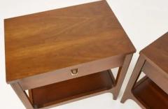  Broyhill Brasilia Pair Expertly Restored Broyhill Brasilia Walnut Brass Nightstands End Tables - 3888463