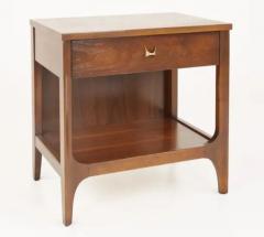  Broyhill Brasilia Pair Expertly Restored Broyhill Brasilia Walnut Brass Nightstands End Tables - 3888466