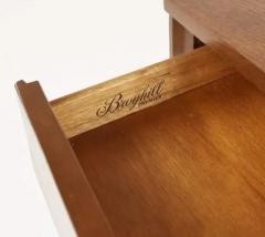  Broyhill Brasilia Pair Expertly Restored Broyhill Brasilia Walnut Brass Nightstands End Tables - 3888479