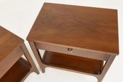  Broyhill Brasilia Pair Lightly Restored Broyhill Brasilia Walnut Brass Nightstands or End Tables - 3208712