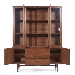  Broyhill Furniture Broyhill Sculptra Mid Century Walnut Credenza and Hutch - 3832538