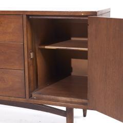  Broyhill Furniture Broyhill Sculptra Mid Century Walnut Credenza and Hutch - 3832540