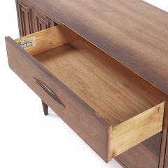  Broyhill Furniture Broyhill Sculptra Mid Century Walnut Credenza and Hutch - 3832541