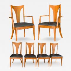  Broyhill Furniture Mid Century Broyhill Walnut Dining Chairs Six - 2975159