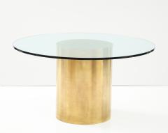  Brueton 1970s Mid Century Modern Brass Drum Base Dining Table Attributed To Brueton - 2950578