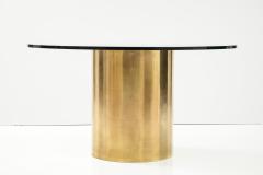  Brueton 1970s Mid Century Modern Brass Drum Base Dining Table Attributed To Brueton - 2950581