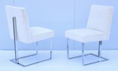  Brueton 1970s Steel And Velvet Dining Chairs Attributed To Brueton Set Of 8 - 2653076