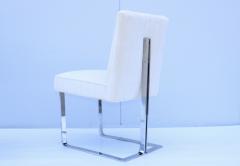  Brueton 1970s Steel And Velvet Dining Chairs Attributed To Brueton Set Of 8 - 2653080